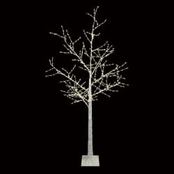 Holiday Bright Lights LED Warm White Lighted Birch Tree 60 in. Yard Decor