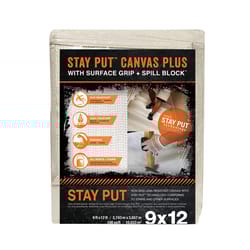 Stay Put 9 ft. W X 12 ft. L X 47 mil Canvas Drop Cloth