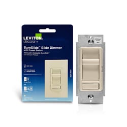 Leviton SureSlide Light Almond 600 W Preset Slide Dimmer Switch 1 pk