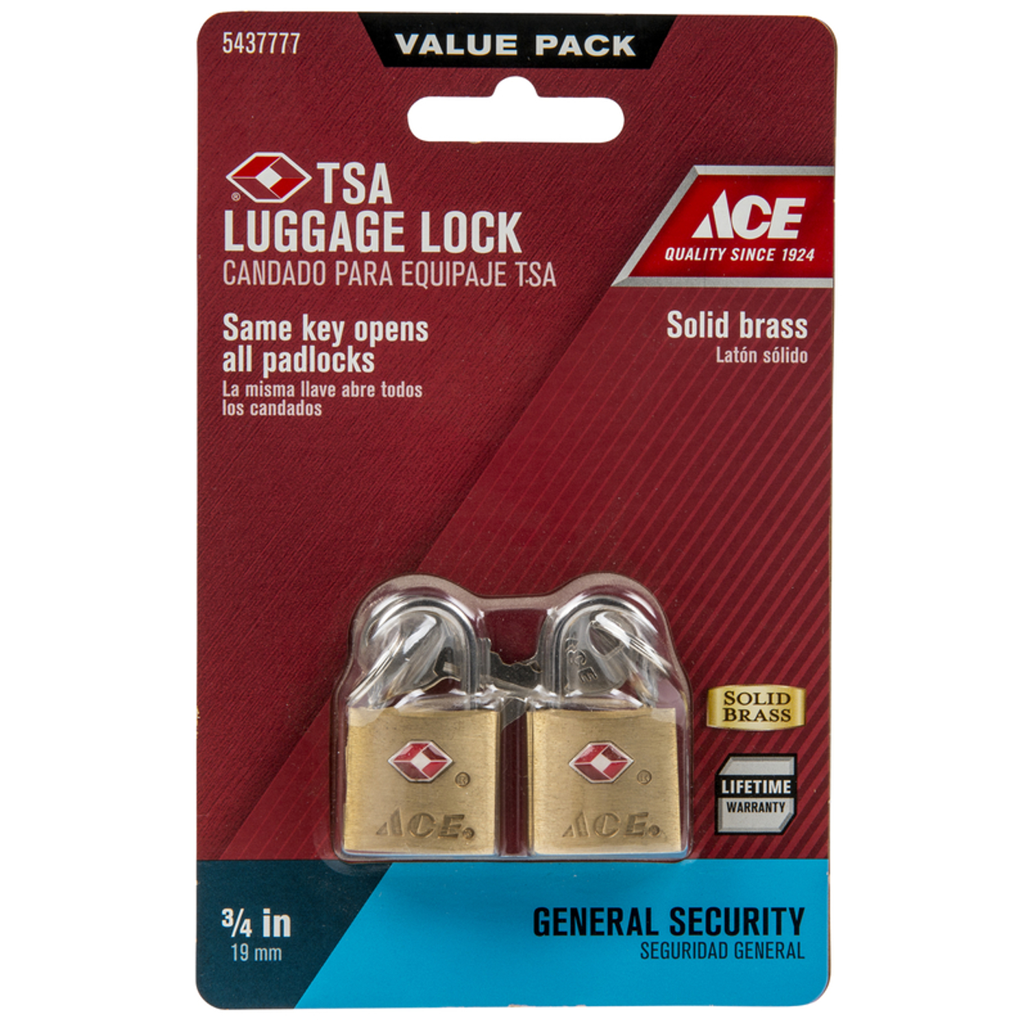 G-Force TSA-Approved 2-Pack Cast Zinc Alloy Pad Lock