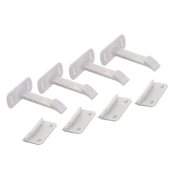 Dreambaby White Plastic Adhesive Cabinet/Drawer Latches 4 pk