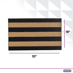 Superio Brand 18 in. W X 30 in. L Natural Ribbed Coir/Rubber Door Mat