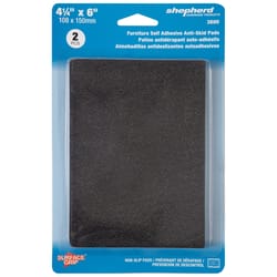 Shepherd Hardware Foam Self Adhesive Anti-Skid Pad Black Rectangle 4-1/4 in. W X 6 in. L 2 pk