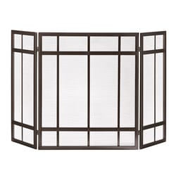 Pleasant Hearth Brown Powder Coated Steel Fireplace Screen