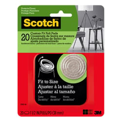 3M Scotch Felt Self Adhesive Protective Pad Beige Round 1.5 in. W 1 pk