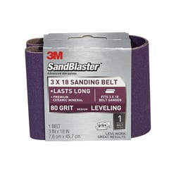 3M Sandblaster 18 in. L X 3 in. W Ceramic Sanding Belt 80 Grit Medium 1 pk