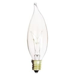 Satco 15 W CA9 Chandelier Incandescent Bulb E12 (Candelabra) Soft White 2 pk