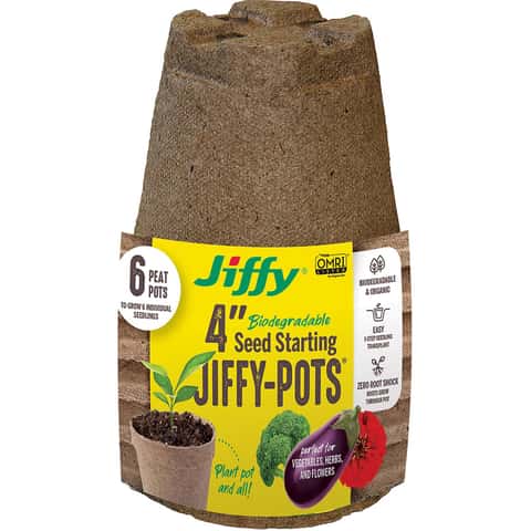Jiffy 4 in. H X 4 in. W Peat Pot 6 pk Jiffy 4 in. H X 4 in. W Peat Pot 6 pk