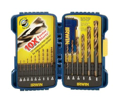 Irwin Turbomax High Speed Steel Drill Bit Set Straight Shank 15 pc