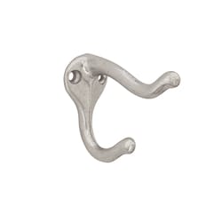 Ives Medium Bright Nickel Aluminum 1-1/4 in. L Coat/Hat Hook 1 pk