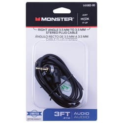 Monster Just Hook It Up 3 ft. L Stereo Plug Cable 3.5 mm