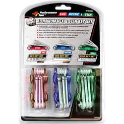 Performance Tool Metric and SAE Fold-Up Hex and Star Key Set 3 pc