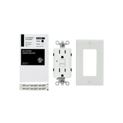 Universal 15 amps 120 V Duplex White GFCI Outlet 1 pk