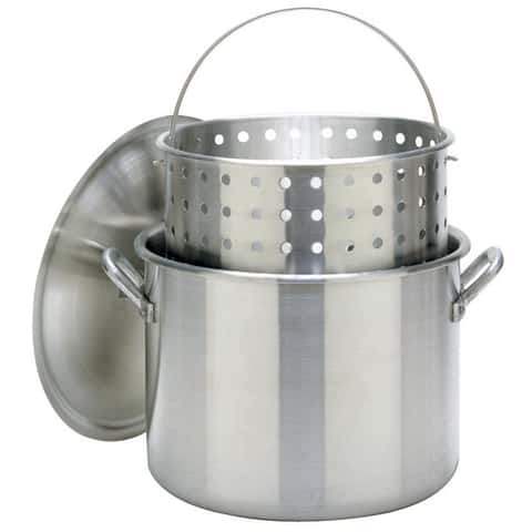 Bayou Classic 60-Quart Aluminum Stock Pot and Basket at