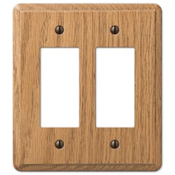 Amerelle Contemporary Brown 2 gang Wood Decorator Wall Plate 1 pk