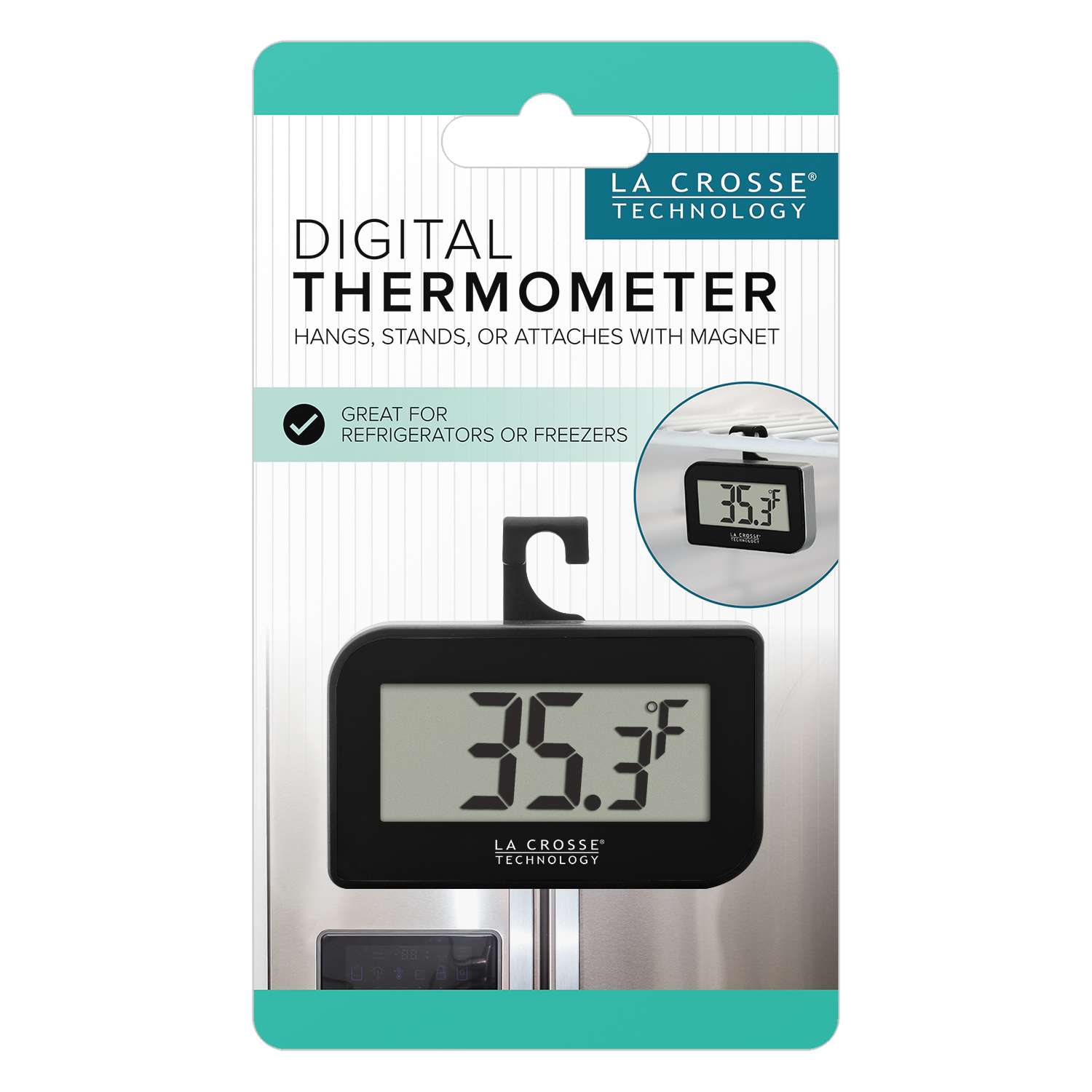 Fridge Thermometer, Digital Mini Lcd Fridge Freezer Thermometer, Temperature  Range -50~70 With Hook, Max Min Recording, Easy To Read Lcd Display, / Co