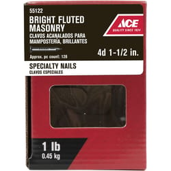 Ace 1-1/2 in. Masonry Bright Steel Nail Flat Head 1 lb