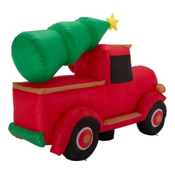 Glitzhome 70.87 in. Santa On Pick Up Truck Decor Inflatable