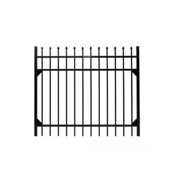 Fortress Building Products Athens 4 ft. H X 5 ft. L Powder Coated Black Aluminum Fence Gate