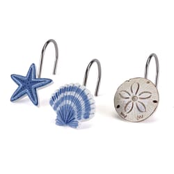 Fish Starfish Anchor Ocean Shower Curtain Hooks 12 Pack,Stainless