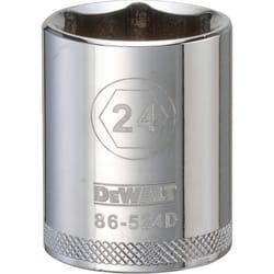 DeWalt 24 mm X 1/2 in. drive Metric 6 Point Socket 1 pc