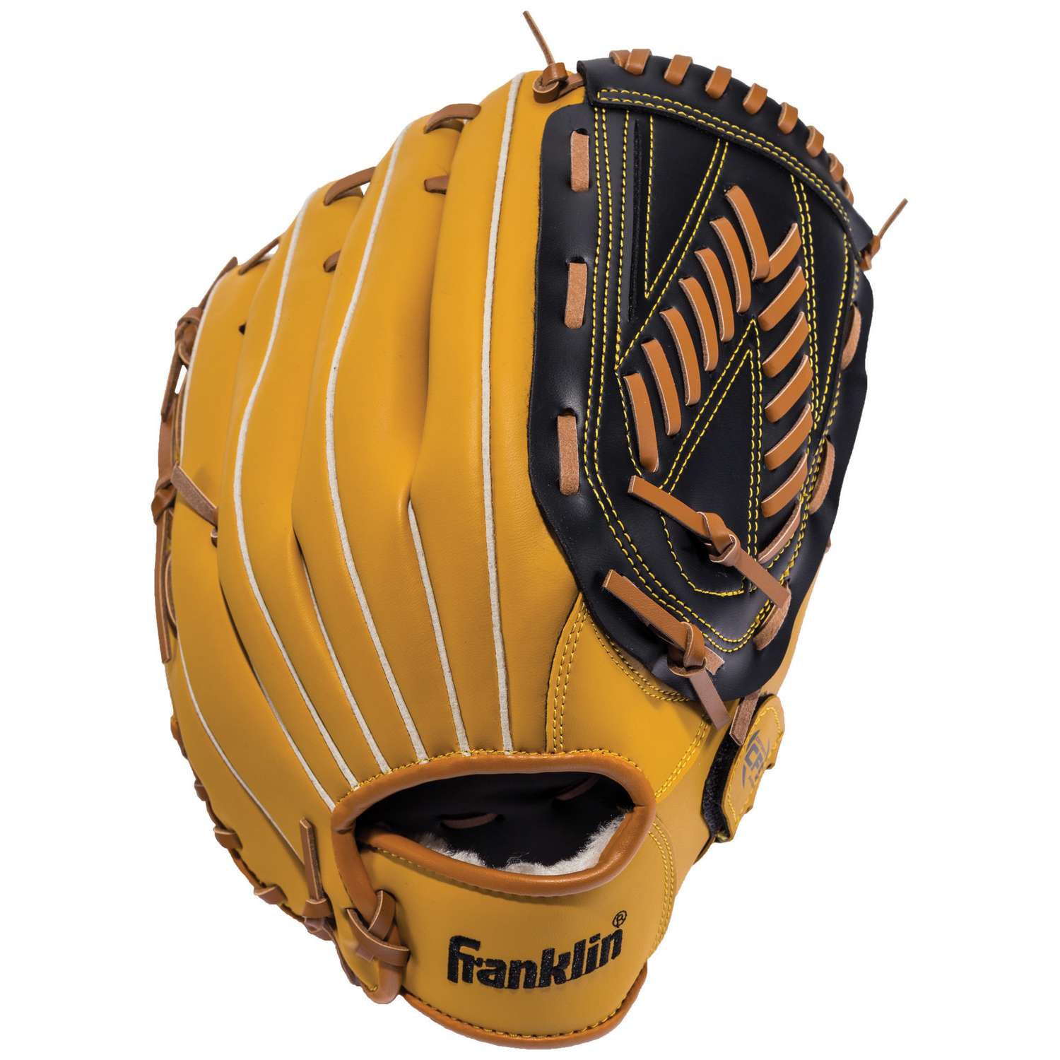 Franklin Black/Tan Synthetic Leather Righthanded Baseball Glove 13 in