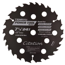 Tenryu Citation 7-1/4 in. D X 5/8 in. Power Tool Tungsten Carbide Tipped Saw Blade 24 teeth 1 pc