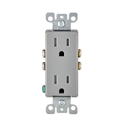 Leviton Decora 15 amps 125 V Duplex Gray Outlet 5-15R 1 pk