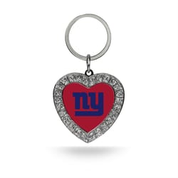 Rico NFL New York Giants Rhinestone Heart Keychain Metal 1 pc