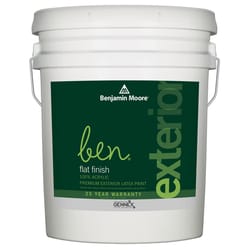 Benjamin Moore  Ben  Flat  Tintable Base  Base 1  Paint  Exterior  5 gal. 