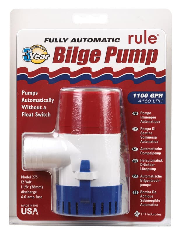 UPC 042237104809 product image for Rule 1100 gph Bilge Pump 12 volt Automatic | upcitemdb.com