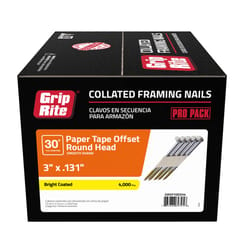Grip-Rite 3 in. L Angled Strip Bright Framing Nails 30 deg 4000 pk