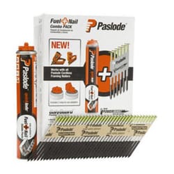 Paslode RounDrive 3-1/4 in. L Angled Strip Hot-Dip Galvanized Fuel and Nail Kit 30 deg 900 pk