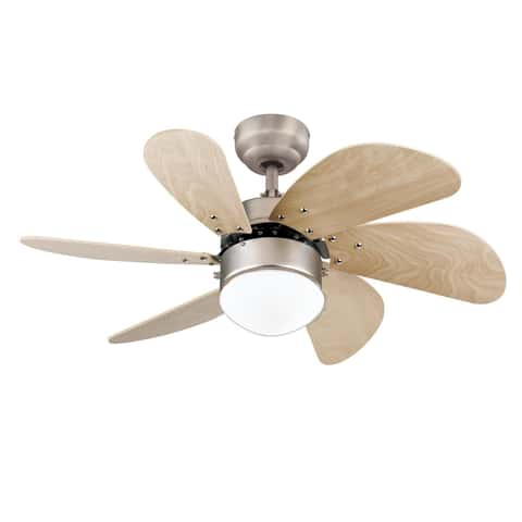 Westinghouse Lighting Ceiling Fan and Light Remote Control, Backlit Display  Panel, Black Finish