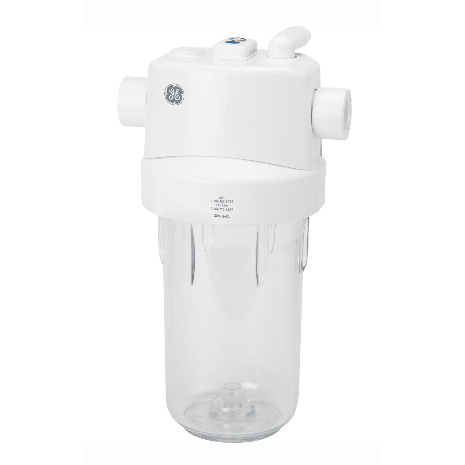 GE Water Filter Systems 1 in. High Flow Clear Whole House Water Filtration System White on White GXWH40L