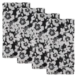 Karma Black/White Cotton Napkin Set 18 in. L X 18 in. W