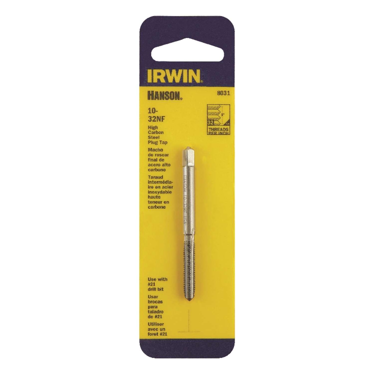 Irwin Hanson High Carbon Steel SAE Plug Tap 1032NF 1 pc