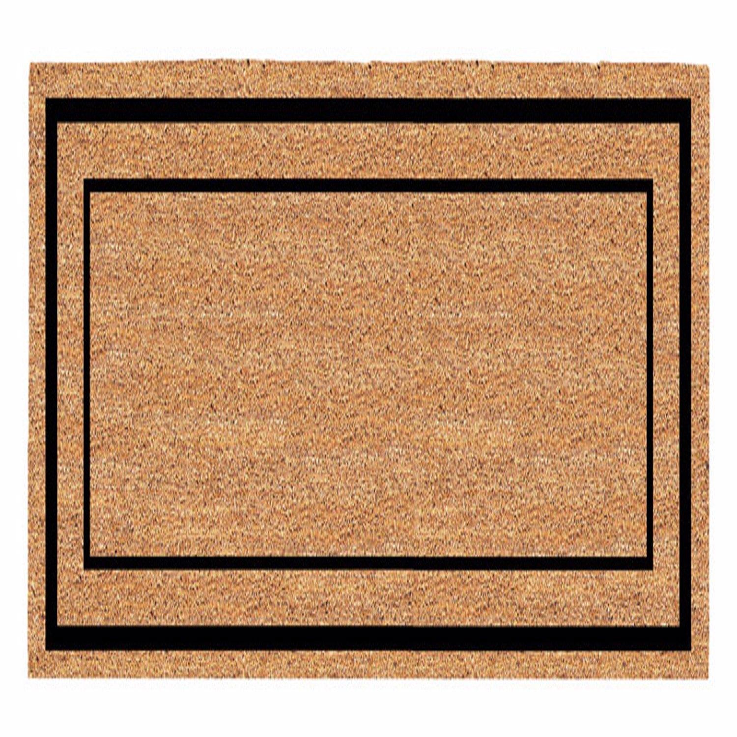 Americo Home 60 in. W X 24 in. L Black/Tan Classic Border Door Mat Uae Electronic uaeelectronic.com