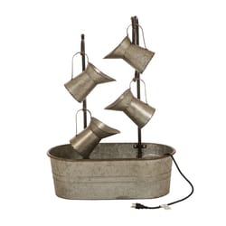 Glitzhome Metal Silver 33.25 in. H Cascading Fountain