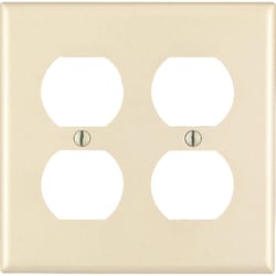 Leviton Almond 2 gang Thermoset Plastic Duplex Wall Plate 1 pk