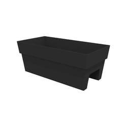 Bloem Finley 9.5 in. H X 11.74 in. W X 24 in. D Plastic Deck Rail Planter Black