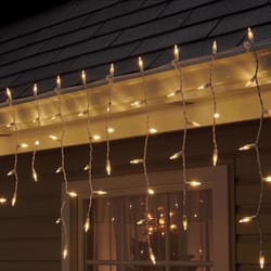 Celebrations GOLD LED Mini Warm White 100 ct Icicle Christmas Lights 6 ft.