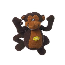 Multipet Brown Plush Deedle Dudes Monkey Dog Toy Medium 1 pk