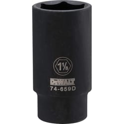 DeWalt 1-1/8 in. X 1/2 in. drive SAE 6 Point Deep Impact Socket 1 pc