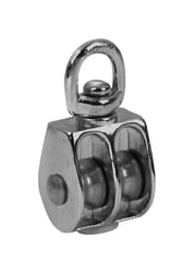 Baron 1 in. D Nickel Iron Fixed Eye Double Sheave Rigid Eye Pulley