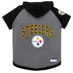 Pets First Gray Pittsburgh Steelers Dog Hoodie Small