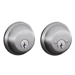 Schlage B Series Satin Chrome Zinc Double Cylinder Deadbolt