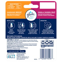 Glade Plug-Ins Vanilla Passion Fruit/Hawaiian Breeze Scent Air Freshener Refill 1.34 oz Liquid