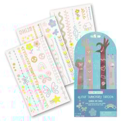 Stephen Joseph Glitter Rainbows and Flowers Temporary Tattoos Multicolored 55 pc