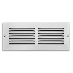 Tru Aire 4 in. H X 12 in. W 1-Way Powder Coat White Steel Return Air Grille